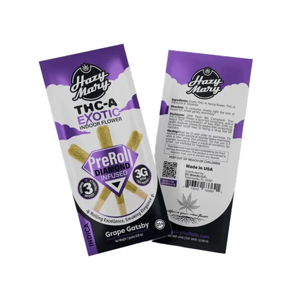 Hazy Mary Exotic Diamond Infused PreRoll 3G -3COUNT