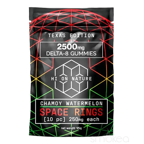 Hi On Nature 2500mg Delta 8 Space Rings Gummies - Chamoy Watermelon