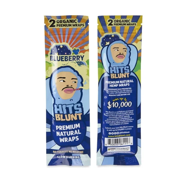 Hits Blunt Organic Premium Wraps (25ct)-Blueberry