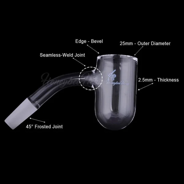 Honeybee Herb Black Line 45° Honey Bevel Deep Bowl Quartz Banger - Image 7