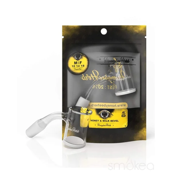 Honeybee Herb Black Line 45° Honey & Milk Bevel Quartz Banger