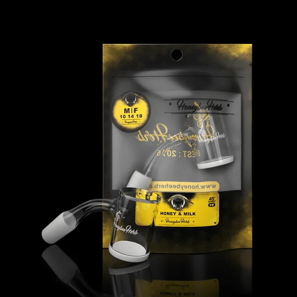 Honeybee Herb Black Line 45° Honey & Milk Bevel Quartz Banger - Image 3