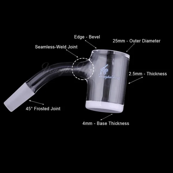 Honeybee Herb Black Line 45° Honey & Milk Bevel Quartz Banger - Image 6