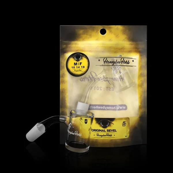 Honeybee Herb Black Line 45° Original Bevel Quartz Banger - Image 4