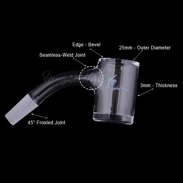 Honeybee Herb Black Line 45° Original Bevel Quartz Banger - Image 6