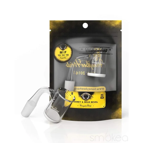 Honeybee Herb Black Line 90° Honey & Milk Bevel Quartz Banger