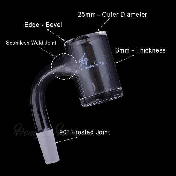 Honeybee Herb Black Line 90° Original Bevel Quartz Banger - Image 4