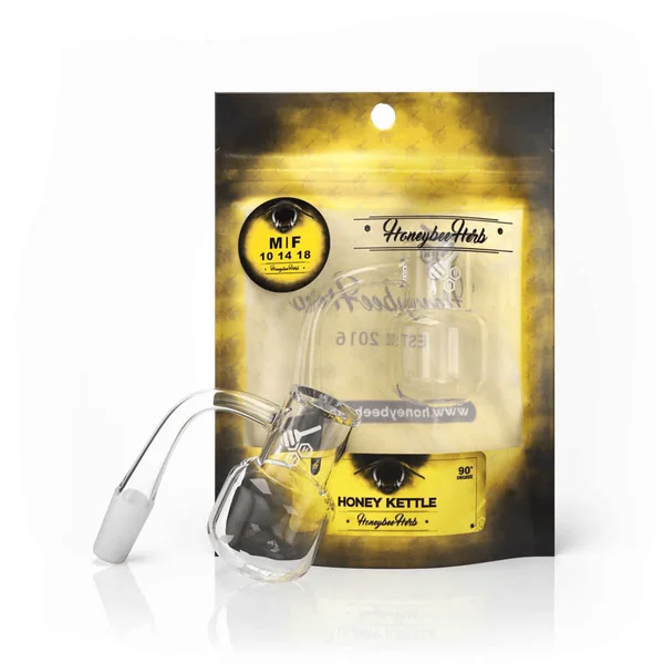 Honeybee Herb Honey Kettle 90° Quartz Banger - Yellow Line - Image 2