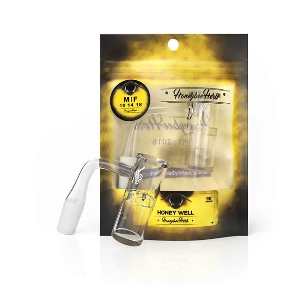Honeybee Herb Honey Well 90° Quartz Banger - Yellow Line - Image 2