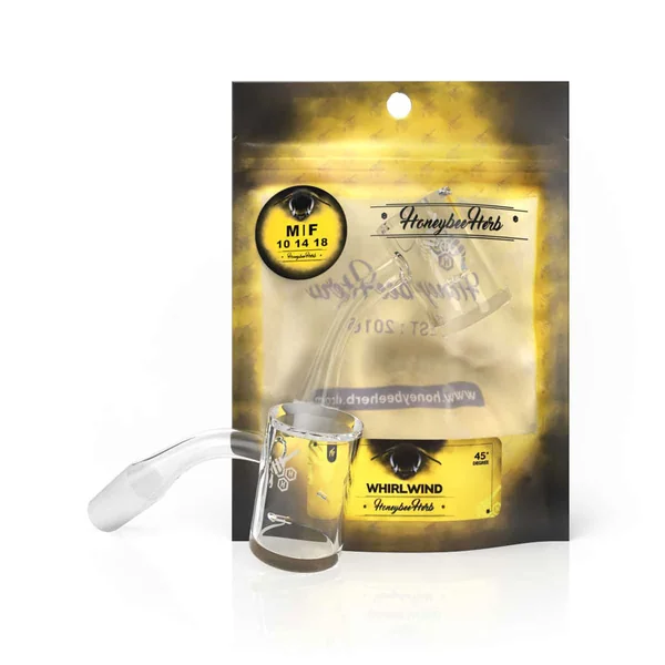 Honeybee Herb Whirlwind Quartz Banger 45° Yellow Line - Image 2