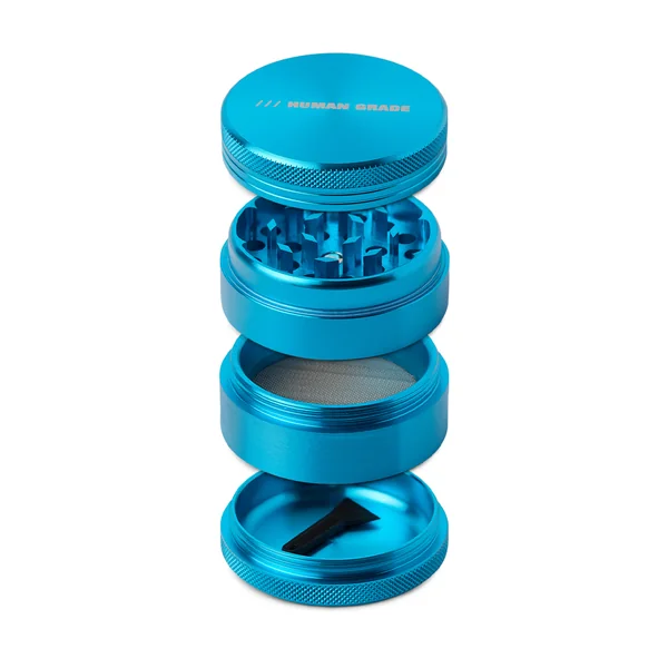 Human Grade Grinder 1A 2″ – Compact 4-Part Aluminum Storage with Pollen Screen - Image 2