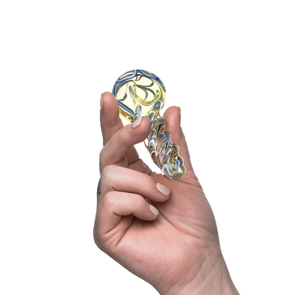 Human Grade Twist Spoon Pipe Model B – Twisted Borosilicate Glass Hand Pipe 4″ - Image 2