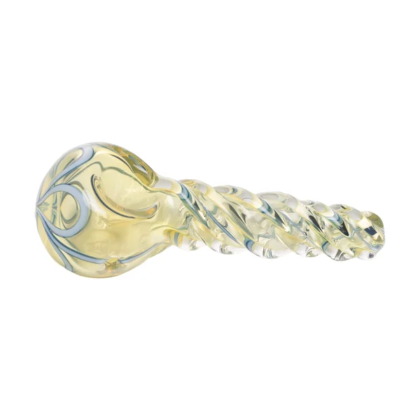 Human Grade Twist Spoon Pipe Model B – Twisted Borosilicate Glass Hand Pipe 4″ - Image 5