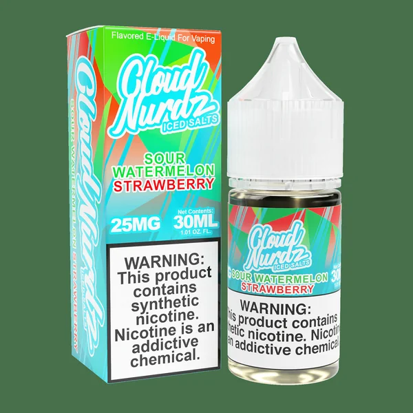 ICED Sour Watermelon Strawberry SALT - Cloud Nurdz - 30mL
