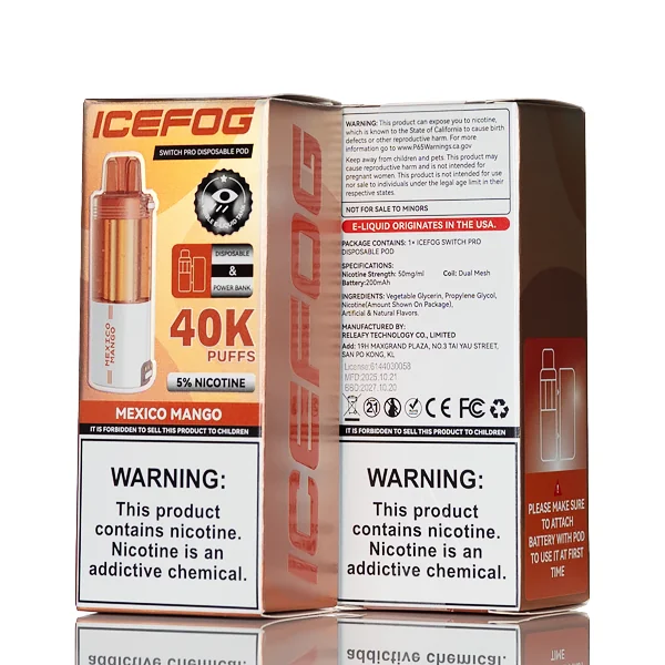 IceFog 40K Switch Pro Disposable Pod - Foger Switch Pro Compatible - Image 9