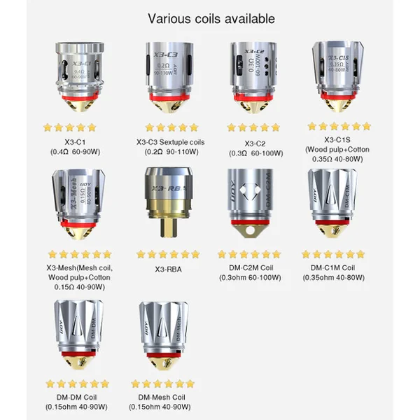 IJOY X3,DM, KM Coils Pack of 3 (For Avenger, Captain,Kantana)
