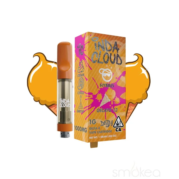 Indacloud 1g Delta 8 Vape Cartridge - Gelato 33