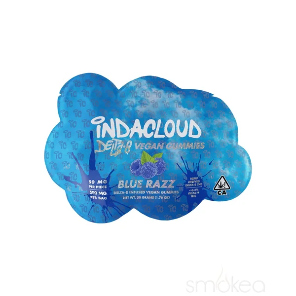 Indacloud 500mg Delta 8 Vegan Gummies - Blue Razz - Image 2