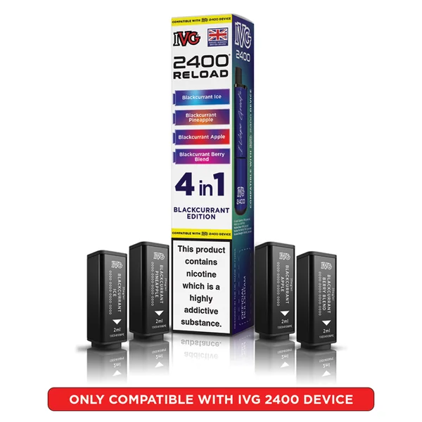 IVG 2400 Reload 4 in 1 Prefilled Pods Blackcurrant Edition