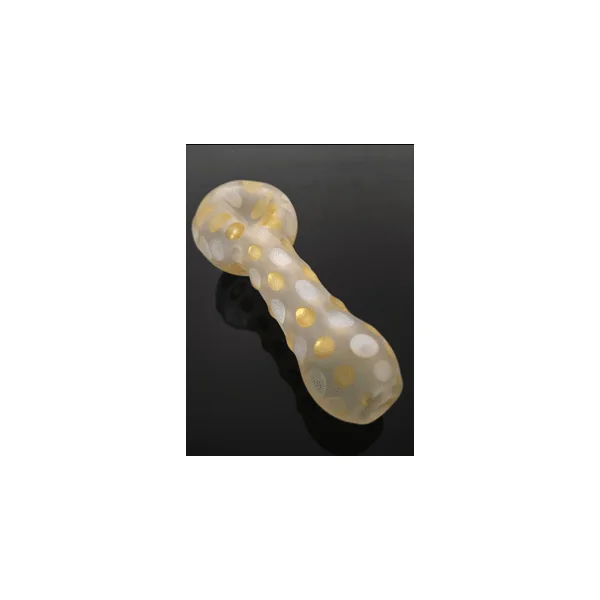 Izlow Glass 24k Gold and Silver Fumed Sandblasted Handpipe