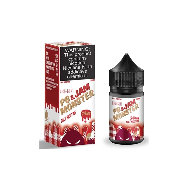 Jam Monster PB & JAM Strawberry Salt Nicotine 30ml E-Liquid $7.98