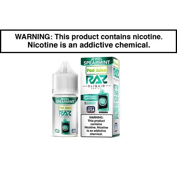 JEWEL SPEARMINT BY POD JUICE SALTS X RAZ 30ML