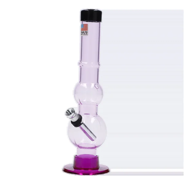 JM Plastics Double Bubble with Grip and Carb Hole Acrylic Bong - 8 in.