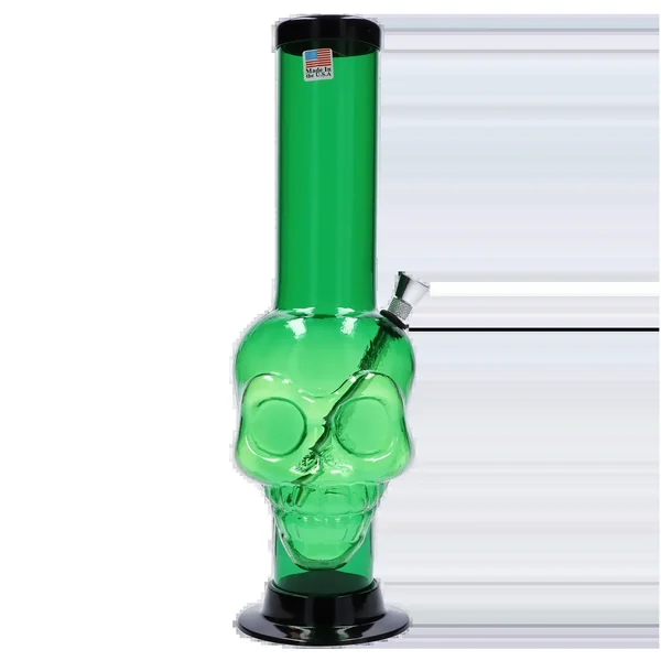 JM Plastics Large Skull Base with Carb Hole Acrylic Bong - 12 in. - Image 2