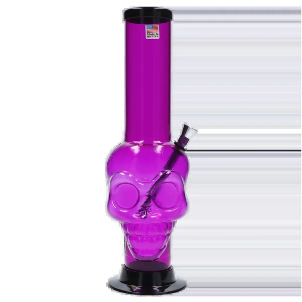 JM Plastics Large Skull Base with Carb Hole Acrylic Bong - 12 in. - Image 11