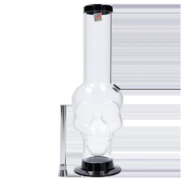 JM Plastics Large Skull Base with Carb Hole Acrylic Bong - 12 in. - Image 13