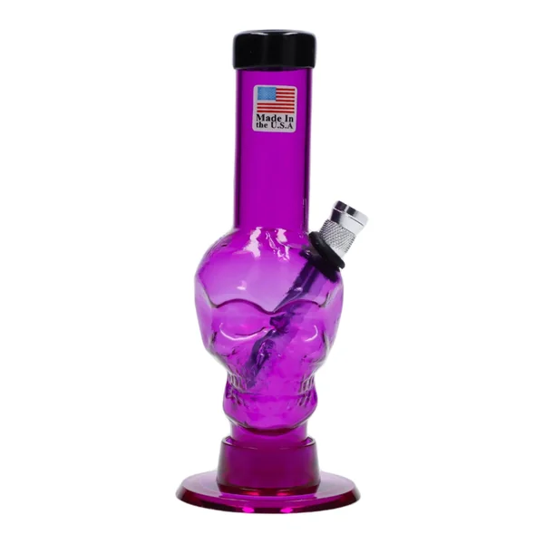 JM Plastics Mini Skull Base Acrylic Bong - 6 in. - Image 13