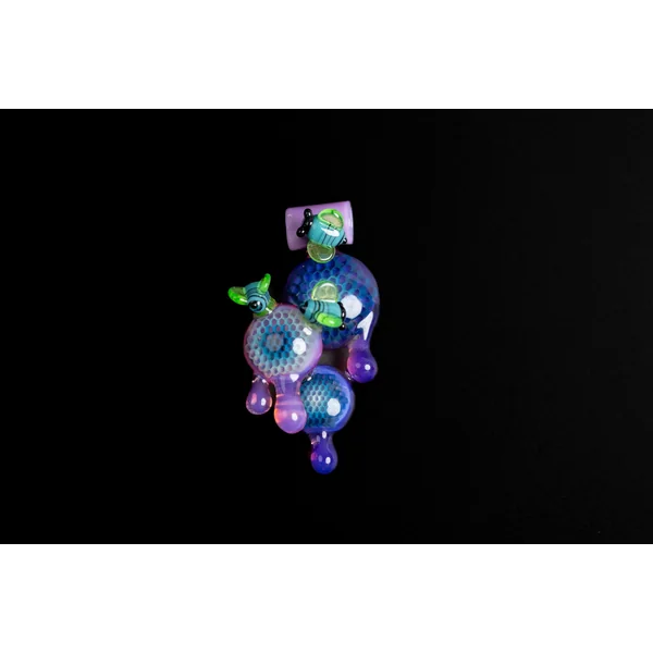 Joe P Triple Honeycomb Pendant - Purple Blue & Green
