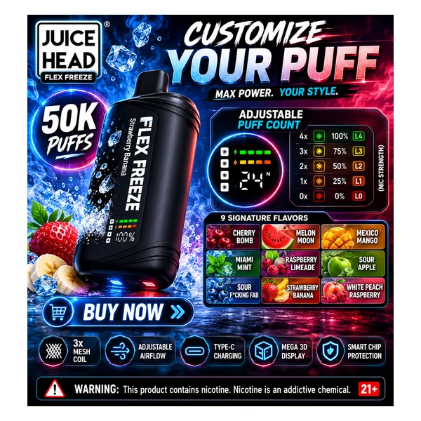Juice Head Flex Freeze 50000 Disposable Vape