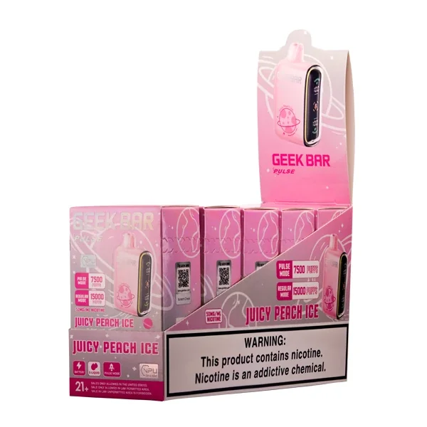 Juicy Peach Ice Geek Bar Pulse - Vaperushusa Online Vape Store - Image 2