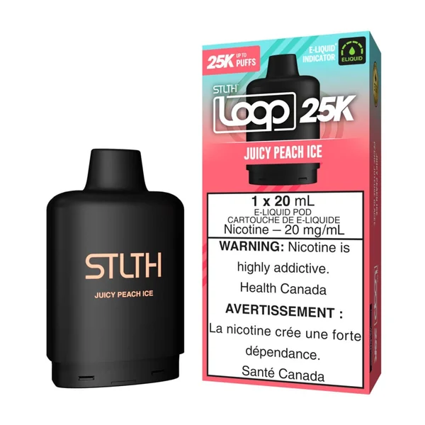 Juicy Peach Ice STLTH Loop 25K Pod | 20mL - VapeLoft