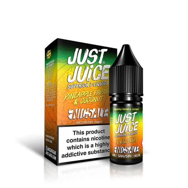 Just Juice Exotic Fruits Pineapple Papaya & Coconut 10ml Nic Salt E-Liquid - Image 2