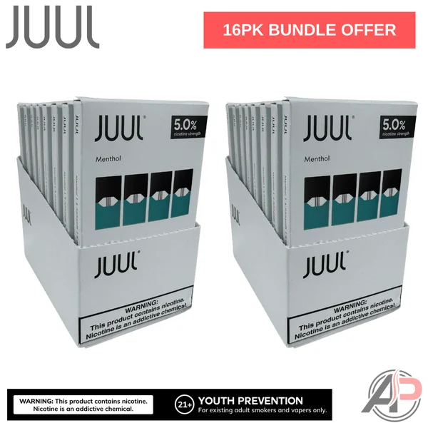 Juul Pods Menthol 4 Pod Pack Wholesale Bundle Box 16 Packs - Image 2