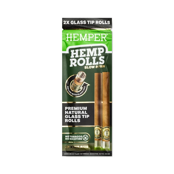 King Size Glass Tipped Hemp Rolls