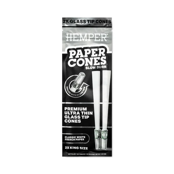 King Size Glass Tipped Paper Cones
