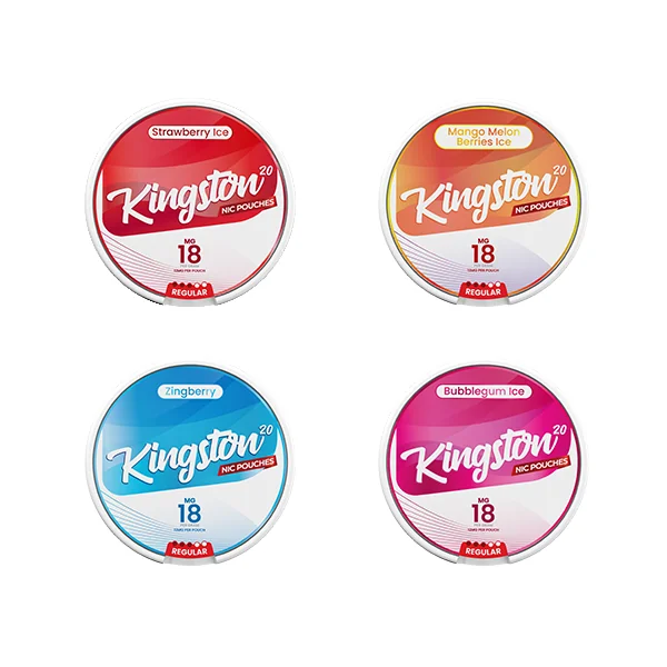 Kingston 18mg Nicotine Pouch Variety Pack - 20 Flavored Pouches