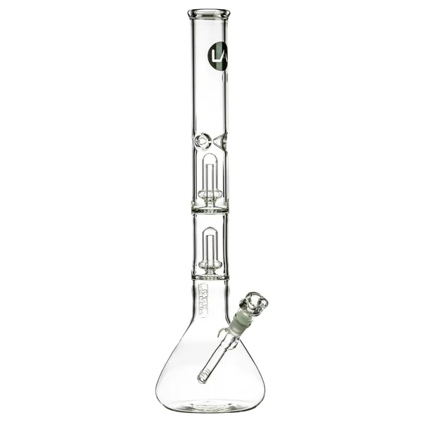 LA Pipes 20" Double Showerhead Perc Beaker Bong
