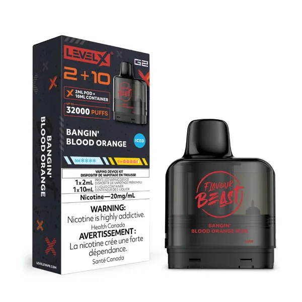 Level X G2 2+10 Flavour beast Bangin blood orange 32k