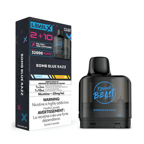 Level X G2 2+10 Flavour beast bomb blue razz 32k