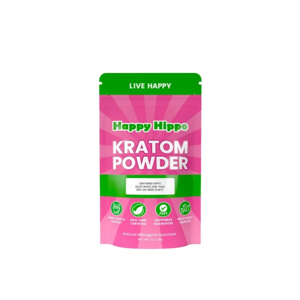 Lightning Hippo White Vein Thai Kratom Powder – Energy & Focus
