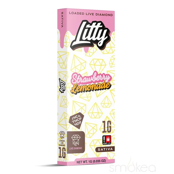 Litty 1g THCA Loaded Live Diamonds Vape - Strawberry Lemonade