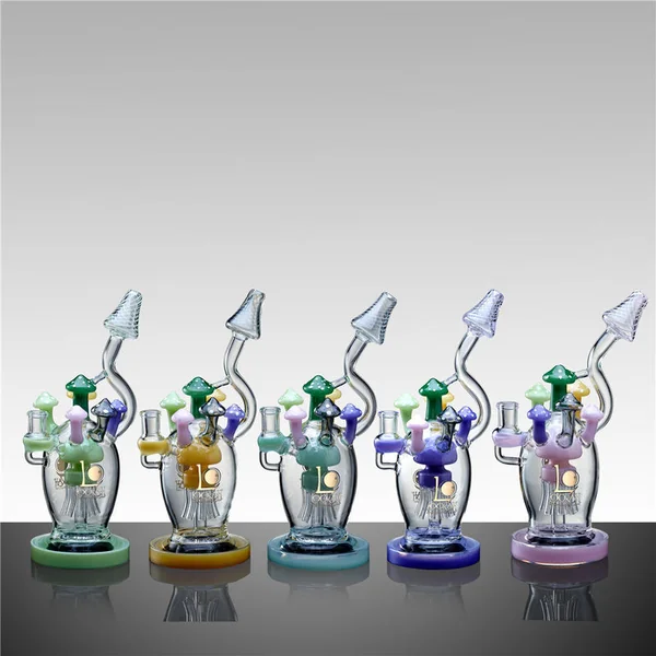 Lookah 11" Cute Mushroom 8-Arm Tree Perc Glass Bong - Image 2