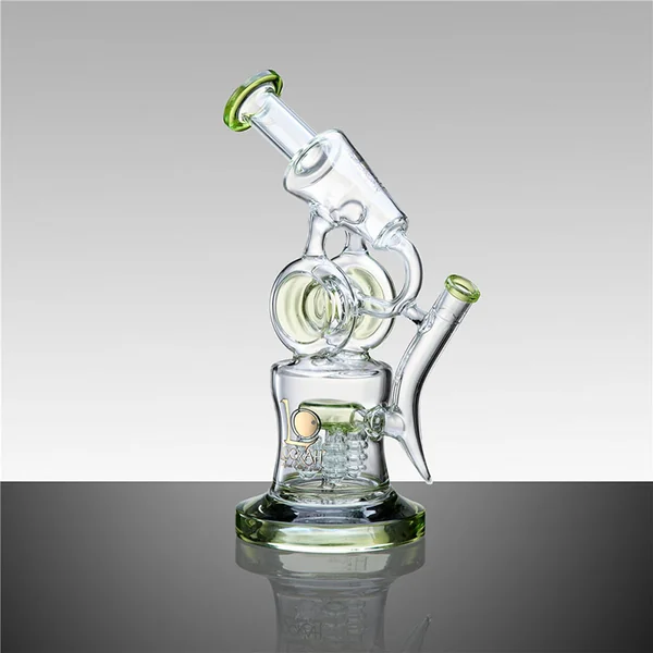 Lookah 11" Double Chamber Porous Bubbler Glass Recycler Bong