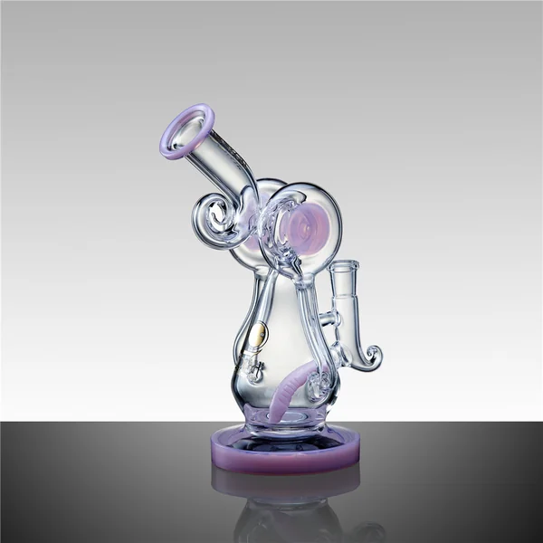 Lookah 8" Mini Dual Wheel Percolator Recycler Glass Bong