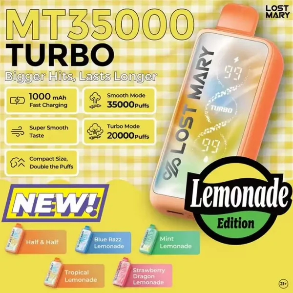 Lost Mary MT35000 Turbo Disposable Vape (5%, 35000 Puffs) - Image 3
