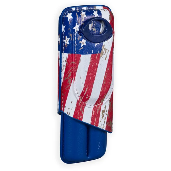 Lotus 2-Stick Cigar Case w/Cutter Gift Set - USA Flag - Image 2
